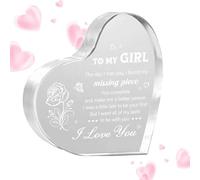 Corazón Acrílico Placa Decorativa Regalos para Mamá Regalo de Cumpleaños Regalos Especiales Decoración Romántica Corazón Decoración de Mesa de San Valentín,Placa acrílica en forma de corazón