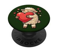 Corazón Amante del Cordero Dulce Animal de Granja PopSockets PopGrip Adhesivo