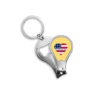 Corazón American Presidents Day Flag Fingernail Clipper Cutter abridor llavero tijera