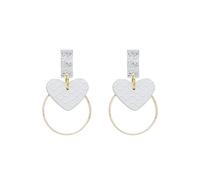 Corazón Amor Balancear Pendientes, Hueco Círculo Falso Cuero Colgante Oreja Pendientes Verano Playa Fiesta Decoración Mujer Regalo Elegante y Popular
