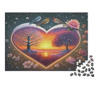 Corazón Amor Invierno Puzzle 1000 Piezas Papel Reciclado para Adultos Puzzle para Adultos Juego Familiar Divertido Imposible difícil desafiante Excelente Idea de Regalo 70x50cm/1000pcs