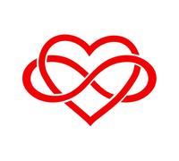 Corazón Amor Para Siempre Corazón Símbolo Del Infinito Pegatinas de pared 32x46.7cm Pintura mural artística Rojo