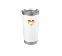 Corazón/amor y orgullo para la bandera autista Vaso térmico de acero inoxidable de doble pared