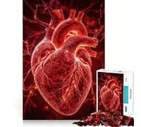 Corazón anatómico con Venas y arterias Rompecabezas para Adultos de 1000 Piezas Juego de Memoria Mental Manualidad de Corte de Alta precisión Tiempo de relajación Ejercicio Mental en casa (38x26cm)