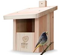 corazón Animal Salvaje | Caja Nido para colirrojo, Robins & Co de Madera Maciza - atornillada y Resistente a la Intemperie, casa de pájaros e incubadora para criadores especializados