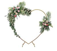 Corazón arco de boda, globo de corazón de arco, soporte de arco de metal, soporte para boda, flores, círculo en forma de corazón, soporte de arco, juego de arco, para bodas, baby shower, fiesta de
