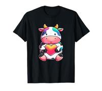 Corazón Arco Iris Vaca Lindo Kawaii Pastel Love Pride Camiseta