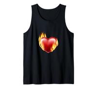 Corazón ardiente en llamas Camiseta sin Mangas