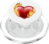 Corazón ardiente en llamas PopSockets PopGrip para MagSafe