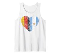 Corazón Bandera Alemana Argentina | Alemania Argentina Bandera Raíces Camiseta sin Mangas