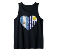 Corazón Banderas Argentinas Uruguayas | Argentina Uruguay Roots Camiseta sin Mangas