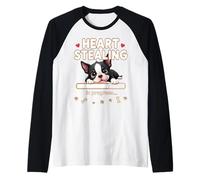 Corazón Boston Terrier perro divertido regalo Bostie Puppy Camiseta Manga Raglan