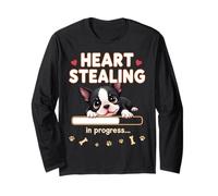 Corazón Boston Terrier perro divertido regalo Bostie Puppy Manga Larga