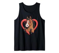 Corazón Caballo Gafas Equitación Caballos Camiseta sin Mangas