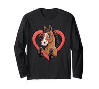 Corazón Caballo Gafas Equitación Caballos Manga Larga