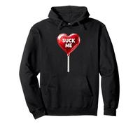 Corazón Caramelo Rojo Suck Me Humor Atrevido San Valentín Sudadera con Capucha