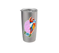 Corazón Cerebro Empático Conexión Flor Vaso térmico de acero inoxidable de doble pared