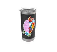 Corazón Cerebro Empático Conexión Flor Vaso térmico de acero inoxidable de doble pared