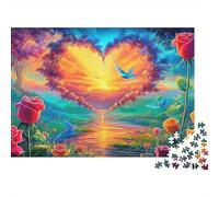 Corazón Cielo Sturdy Cardboard Sunset Lake Artee Jigsaw Puzzle Adults Kids Fun Educational Game Great Gift for Birthday Christmas Puzzle Lovers 52x38cm/1000pcs
