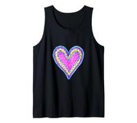 Corazón colorido con bonito patrón Camiseta sin Mangas