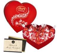 Corazón con Bombones LINDT LINDOR de Chocolate con Leche · Con Tarjeta Personalizada Cia&Co · Cajita Reutilizable en Forma de Corazón