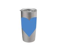 Corazón con el color de la bandera de Melilla Vaso térmico de acero inoxidable de doble pared