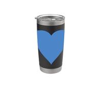 Corazón con el color de la bandera de Melilla Vaso térmico de acero inoxidable de doble pared
