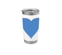 Corazón con el color de la bandera de Melilla Vaso térmico de acero inoxidable de doble pared
