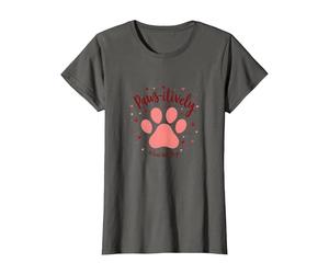 Corazón con Estampado de Patas de Paws-itively In Love with Dogs Camiseta, Mujer, Asfalto, 3XL