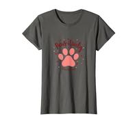 Corazón con Estampado de Patas de Paws-itively In Love with Dogs Camiseta, Mujer, Asfalto, XXL
