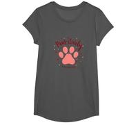 Corazón con Estampado de Patas de Paws-itively In Love with Dogs Camiseta, Niñas, Asfalto, M