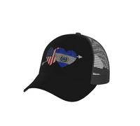 Corazón con La Bandera De Estados Unidos Y El Salvador Mujer Hombre Snapback Cap Transpirable Sombrero Ligera Gorra De Béisbol para Deporte Verano Running