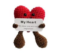 Corazón De Abrazo De Bolsillo De Ganchillo - Regalo Hecho A Mano En Forma De Corazón, Ficha De Abrazo Sentimental | Muñeca Linda Con Abrazo De Bolsillo De Corazón Tejido, Simbo