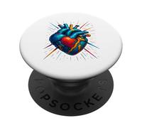Corazón de acero irrompible, imparable, sin cadena. PopSockets PopGrip Adhesivo