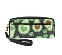 Corazón De Aguacate De Patrones Sin Fisuras Lindo, Bolsa de Maquillaje Bolsa de cosméticos Bolsa de Aseo de Viaje portátil Estuche de Cuero para Mujeres y niñas
