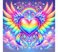 Corazón de alas Coloridas Puzzle 200 Piezas,Rompecabezas DIY Adultos,Puzle Clásico para Adultos Entretenimiento Creativo, Juegos Desafiantes