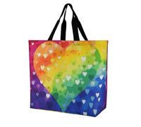 Corazón De Amor Arcoíris Colorido Bolso De Mano Impermeable Bolsa Tote Portátil Bolsos Para Almacenar Trabajo Shopping
