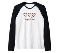 Corazón de Amor Cape Cod Corazones de Playa rústica Massachusetts Camiseta Manga Raglan