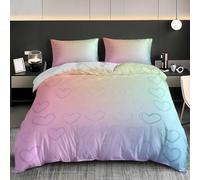 CorazóN de Amor Pintada a Mano Fundas Nórdicas 260x240 cm Colores del Arco Iris Funda de Edredón 3 Piezas Microfibra Juegos de Cama Hipoalergénica Suave para Adultos + 2 Fundas de Almohada