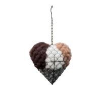 Corazón de anidación de pájaros de fibra hecho a mano, material de refugio de invierno de colibrí en forma salvaje, tejido de césped natural, patio y jardín, cápsula decorativa colgante para patio al