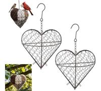 Corazón De Anidación De Pájaros De Fibra Hecho A Mano | Soporte para Material De Nidos De Pájaros | Materiales Recargables para Nidos Y Nid/os De Pájaro/s En Forma De Corazón, para Jardín (2piezas)