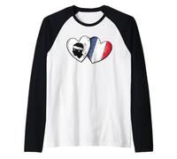 Corazón de Bandera de Córcega Francia, diseño de Orgullo Corso Camiseta Manga Raglan