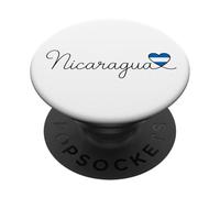 Corazón de Bandera escrita a Mano de Nicaragua PopSockets PopGrip Adhesivo