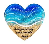 Corazón de Bolsillo de mar - Piedras Brillantes en Forma de corazón | Decoración temática Marina, en Forma de Amor, Regalos Que simbolizan la Amistad para los Amigos y la Familia, decoración