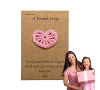 Corazón De Bolsillo - Tarjeta De Ganchillo, Corazones Pequeños Hechos A Mano, Mensaje De Amor Emotivo, Recuerdo Artesanal, Detalle Encantador, Pequeño Detalle Sentimental, Diseño Único Con Par