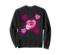 Corazón de Caramelo Vintage de San Valentín para Mujer Love You Are Strong Sudadera