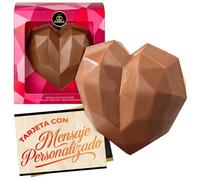 Corazón de Chocolate con Leche 3D · Figura Exclusiva 110 g · Regalo Original para el Día de la Madre · Incluye Tarjeta con Mensaje Personalizado · Dulce Detalle en Caja Decorativa