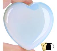 Corazón de cristal de ópalo de 60 mm, cristales curativos grandes, con forma de corazón, piedra preciosa en forma de amor, bolsillo en la palma de la mano, cristal de equilibrio de Reik