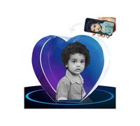 Corazón de cristal fotográfico 3D personalizado, regalos personalizados para esposa, mujeres, mamá, papá, hombres, ella, él, gran regalo personalizado con tu foto, imagen grabada con láser 3D de