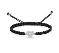 Corazón de cristal urna pulsera para mujeres hombres cremación joyería para cenizas pulsera de cuerda trenzada Keepsake Memorial Urna Lockets para cenizas humanas urna pulsera brazalete joyería